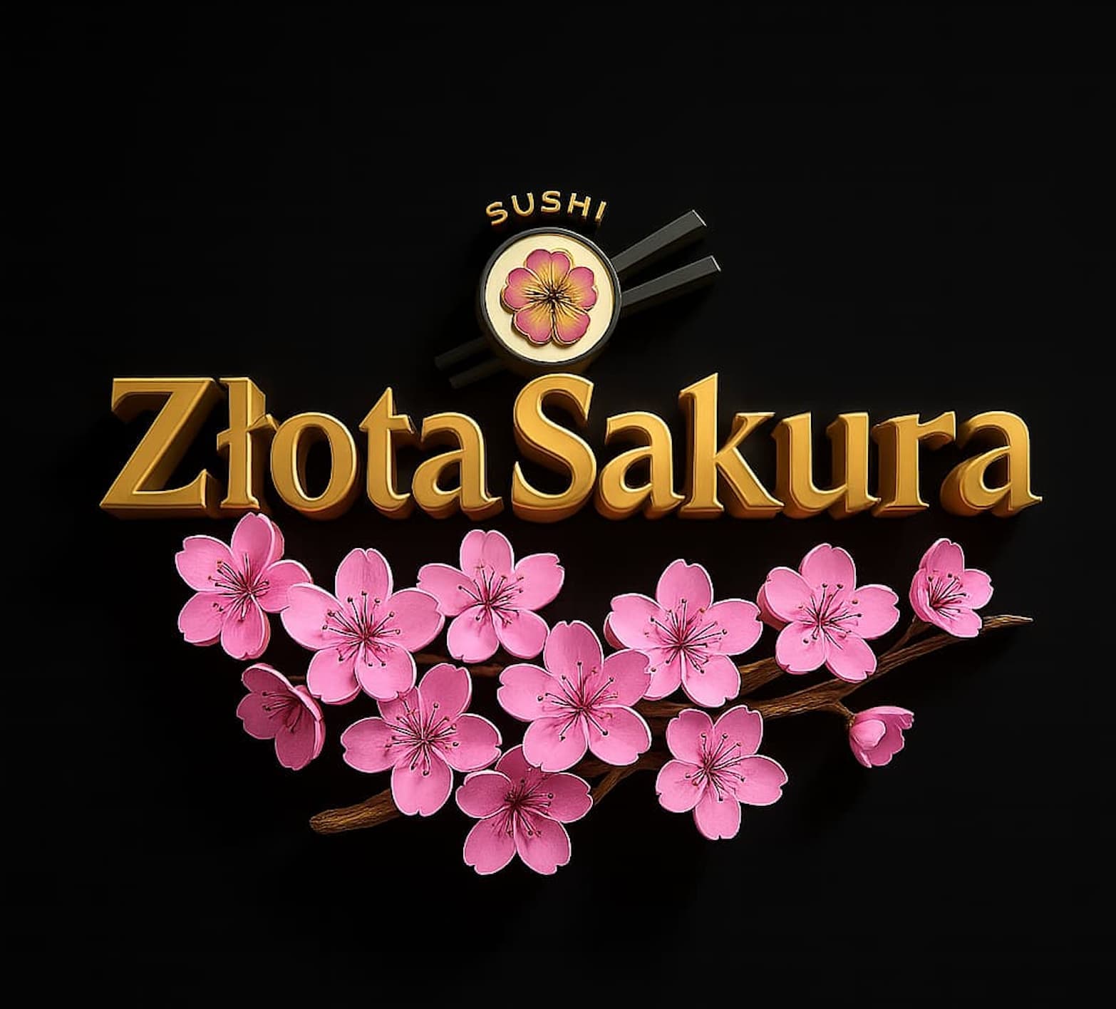 Złota Sakura - логотип ресторана суші