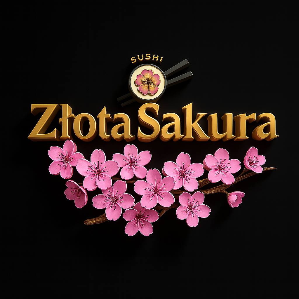 Złota Sakura sushi logo