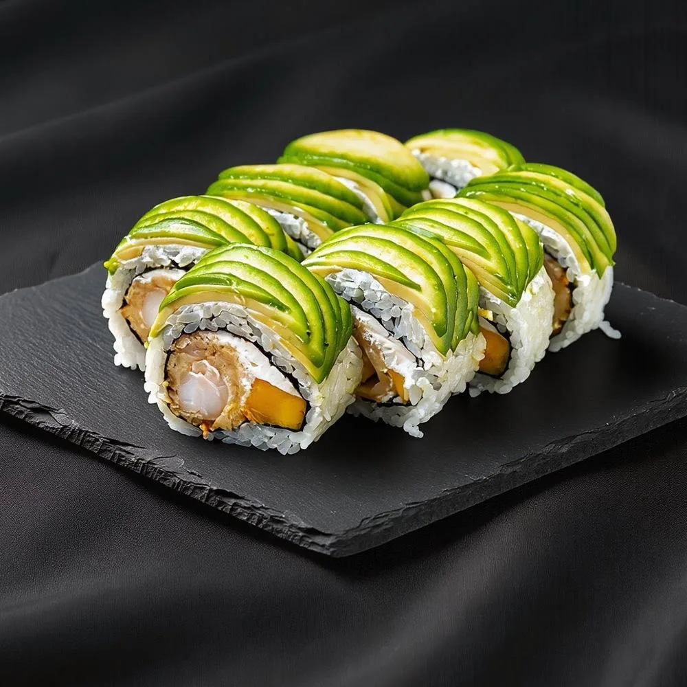 Awokado roll z krewetką w tempurze i mango sushi Zlota Sakura Warszawa