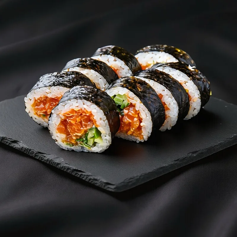 Futoroll z tatarem z łososia sushi Zlota Sakura Warszawa