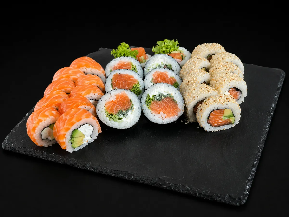 Łososiowy box nr 2 sushi Zlota Sakura Warszawa
